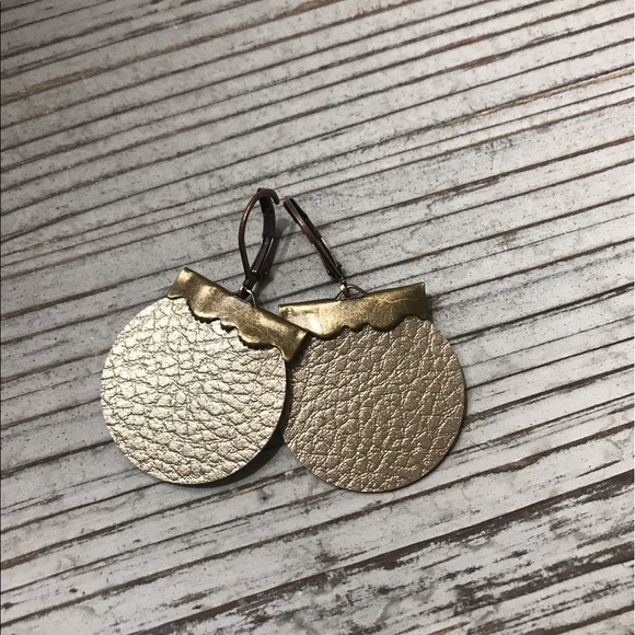 Hidden Grace. Handmade Faux Leather Earrings - Picture 1 of 1